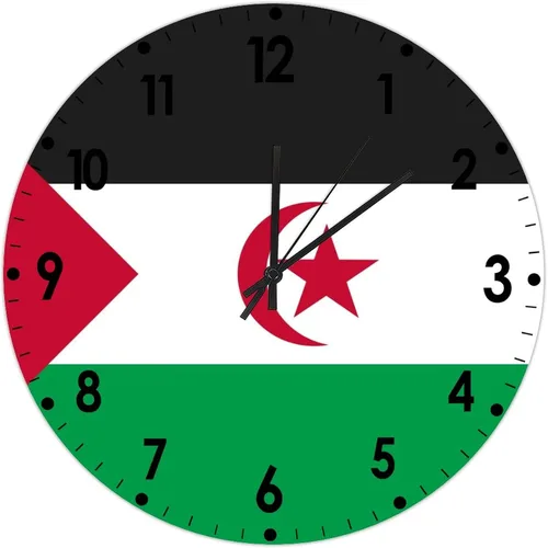 Miniatura 599 de Cheyan Reloj de pared con bandera de Canadá de 12 pulgadas, silencioso, sin tictac, de PVC, funciona con pilas, reloj redondo decorativo, regalo