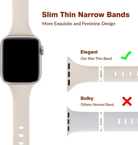 Miniatura 3 de 6 Pack de Correas delgadas y finas compatibles con Apple Watch 38mm 40mm 41mm 42mm 44mm 45mm 46mm 49mm para mujeres y hombres, correas de repuesto