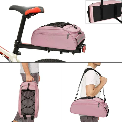 Miniatura 4 de MOSISO Bolsa de maletero para bicicleta, bolsa impermeable para asiento trasero de bicicleta, bolsa de almacenamiento para el sillín, bolsa
