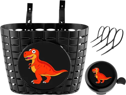 Miniatura 10 de Boys Bike Basket, Cute Bicycle Basket for Kids, Toddlers, Plastic Front Handlebar Basket for Scooter, Tricycle