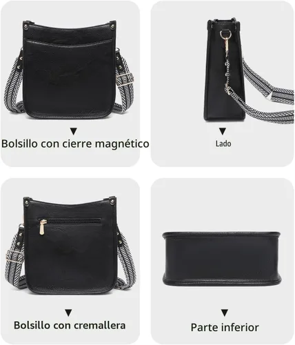 Miniatura 3 de Carteras para Mujeres 3PCS, Juego de Bolsos Cruzados Bolso Grande de Cuero Carteras de Hombro con Billetera Correas Ajustables para Damas Tote