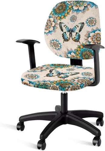 Miniatura 10 de Talayituse - Funda para silla de oficina o computadora con estampado de estrellas de playa, funda de asiento dividida elástica, extraíble y lavable
