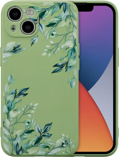 Miniatura 155 de RALEAVO Funda Floral para iPhone 12, Cubierta de Silicona Líquida con Bonito Patrón de Rama de Flores para Niñas y Mujeres, Funda Protectora de Goma