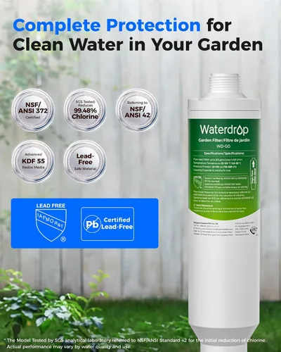Miniatura 3 de Waterdrop Filtro de agua para manguera de jardín, reduce el cloro, el olor, mejora la salud de las plantas. Ideal para jardinería, agricultura