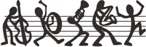 Aimery Decoración de pared musical – Esculturas de banda de música y notas musicales – Soporte de pared para sala de estar, dormitorio – Regalo para