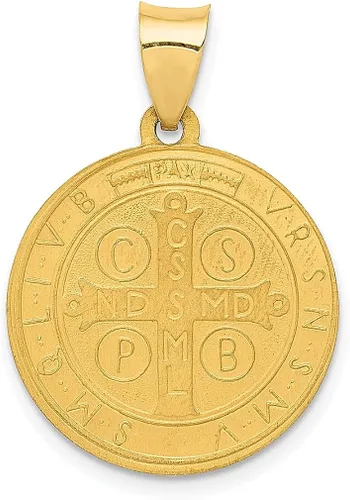 Miniatura 3 de Collar con dije de medalla de San Benito de oro amarillo de 14 quilates joyería fina religiosa Sared de Jesús regalos para mujer