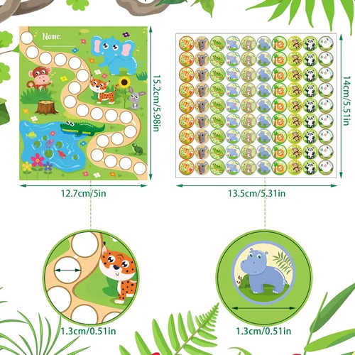 Miniatura 2 de 100 piezas de tablas adhesivas para incentivos de niños, tabla de recompensas para el comportamiento de niños en 4 diseños con 2160 mini calcomanías