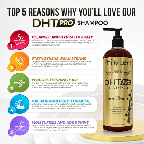Miniatura 2 de DHT Pro Shampoo Fórmula avanzada con Procapil y Capixyl, bloqueadores de DHT y extractos naturales, champú antiadelgazamiento para hombres