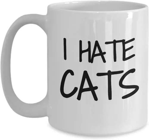 Miniatura 8 de Taza de café con texto en inglés "I Hate Cats" (I Hate Cats)