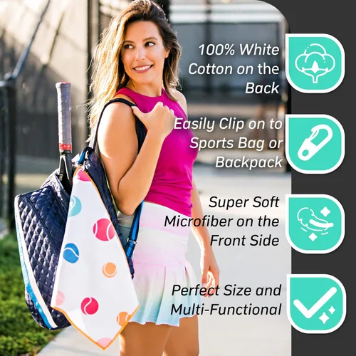 Miniatura 6 de Millie Rose - Toallas de pickleball con estampados de moda, bonitas toallas atléticas de microfibra y algodón de 15 x 17 pulgadas con clip de Arco