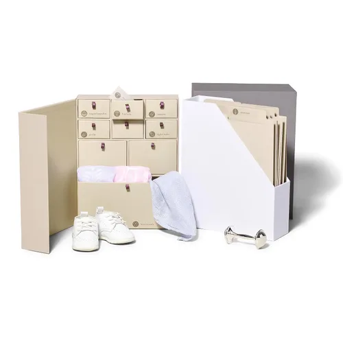 Sistema organizador, caja de recuerdo de bebé, fabricada a mano, Pizarra