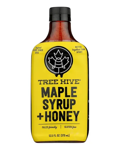 Tree Hive Jarabe de arce con miel, vainilla y canela orgánica, totalmente natural, sin ingredientes artificiales, sin gluten, 12.5 onzas