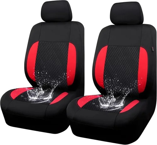 Miniatura 10 de CAR-GRAND Fundas para los dos asientos delanteros del auto, de ajuste universal, deportivas, impermeables de neopreno, con respaldo alto