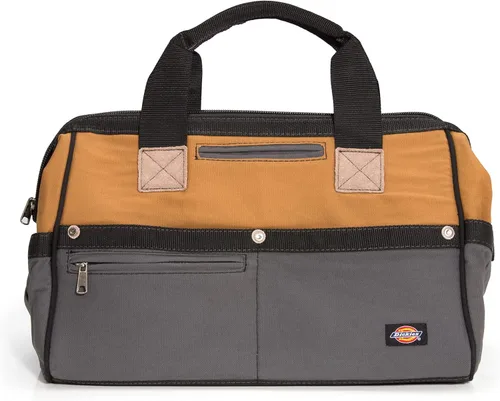 Miniatura 10 de Dickies Bolsa de trabajo de lona duradera de 16 pulgadas para pintores, carpinteros y constructores, cremallera resistente, asas reforzadas, Blanco