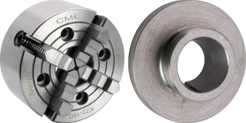 Miniatura 6 de CME Portabrocas de torno independiente de 4 mandíbulas de 5 pulgadas con placa de respaldo semiacabada larga L00, máquina para adaptarse a