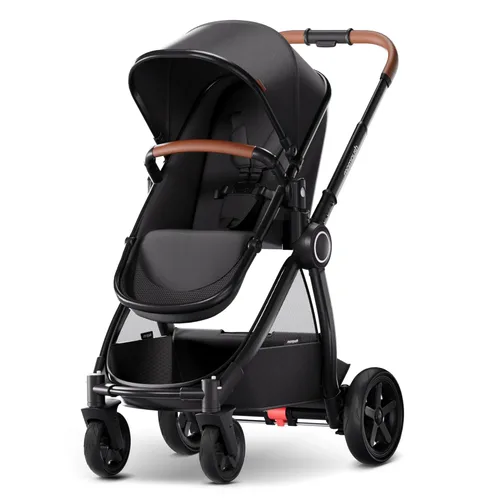 Miniatura 23 de Mompush cochecito estándar de tamaño completo, plegable en un solo paso, asiento con orientación delantera o trasera para niños, cesta de fácil Negro