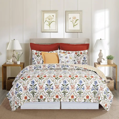 Miniatura 2 de C&F Home Victoria's Garden - Juego de edredón reversible de acuarela floral para todas las estaciones, juego de 2 piezas, multicolor