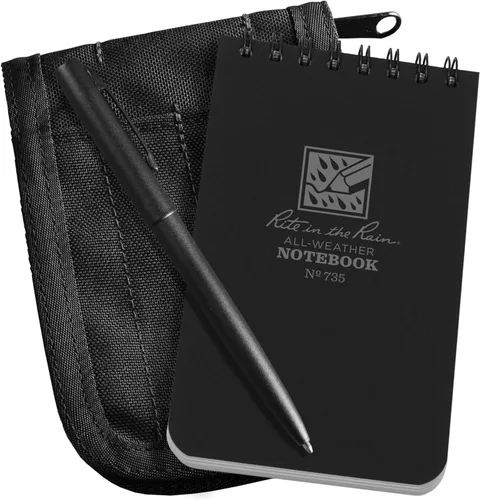 Miniatura 11 de Rite in the Rain All-Weather - Kit de cuaderno con espiral en parte superior de 3 x 5", funda de tela CORDURA, cuaderno amarillo y bolígrafo Negro