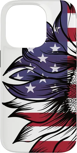 Miniatura 17 de Funda patriótica para iPhone 13 Pro Max USA 4 de julio con diseño de girasol