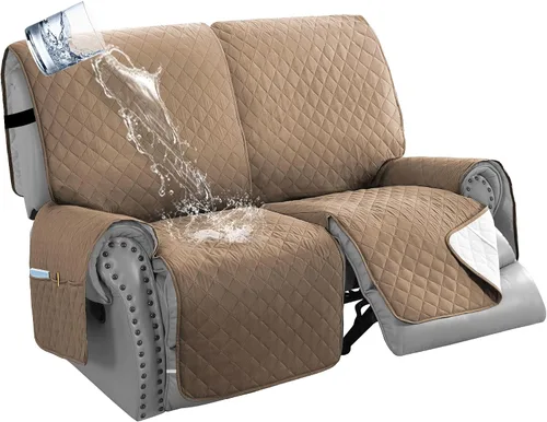Miniatura 8 de H.VERSAILTEX Funda de sofá reclinable 100% impermeable con bolsillo para 2 asientos, antideslizante, suave, lavable, protector de muebles