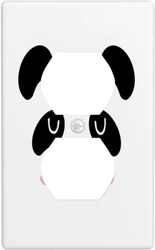 Miniatura 50 de Cubierta de interruptor de luz dúplex de elefante de dibujos animados de 1 banda, cubiertas de enchufe, placa frontal decorativa para receptáculo