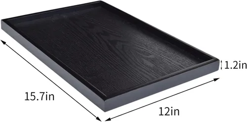 Miniatura 6 de Bandeja extra grande de madera maciza de 16 x 11 pulgadas para servir té, mesa de café, aperitivos, comidas, plato de servir, cocina, fiesta, bar