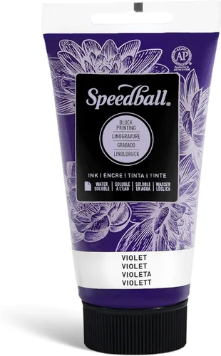 Miniatura 19 de Speedball Tinta de impresión en bloque soluble en agua 3815 – Color intenso con acabado satinado AP no tóxico 8 onzas líquidas, peltre