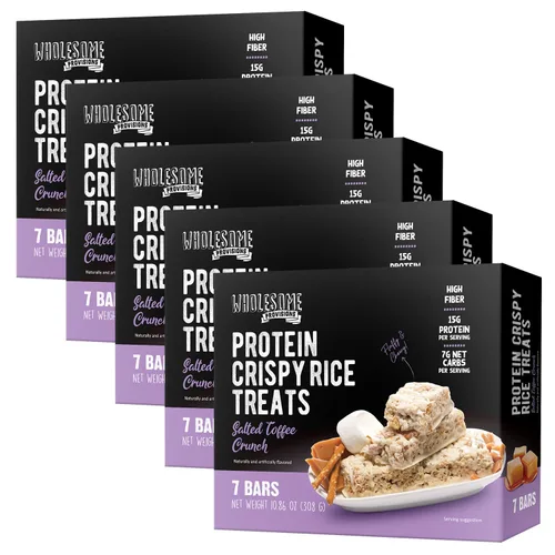 Miniatura 17 de Barritas de Arroz Crujiente de Proteína, 15g de Proteína, 3g-7g de Carbohidratos Netos, Bajo en Carbohidratos, Esponjoso, Suave, Gomoso, Sin Gluten