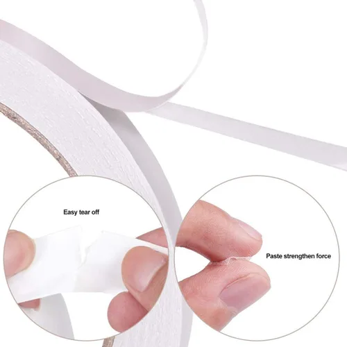 Miniatura 2 de Minelife 10 rollos de cinta adhesiva de doble cara de 1/4 de pulgada para ropa, artes, manualidades, fotografía, álbumes de recortes, lágrima a