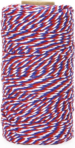 Miniatura 21 de jijAcraft Cordel de Hilo Blanco y Negro, 328 Pies de Cordel de Panaderos de Navidad, Cuerda de Empaque Resistente de 2MM para Manualidades DIY