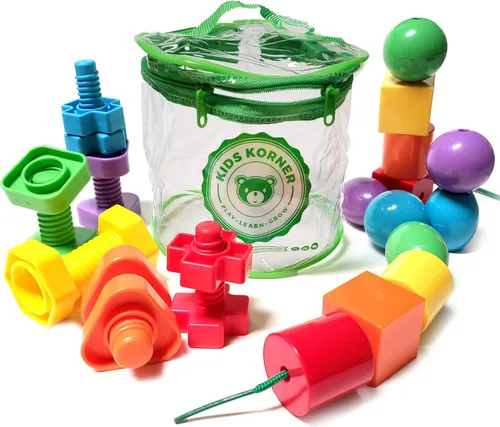 Miniatura 10 de Tuercas y pernos jumbo para niños pequeños – Juego de juego Montessori para niños pequeños y niños pequeños 12 juguetes educativos de terapia