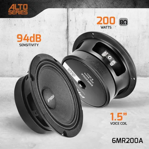 Miniatura 2 de PRV AUDIO Altavoz de rango medio poco profundo de 6.5 pulgadas, 6MR200A, 200 vatios, altavoz delgado de audio para automóvil de montaje poco