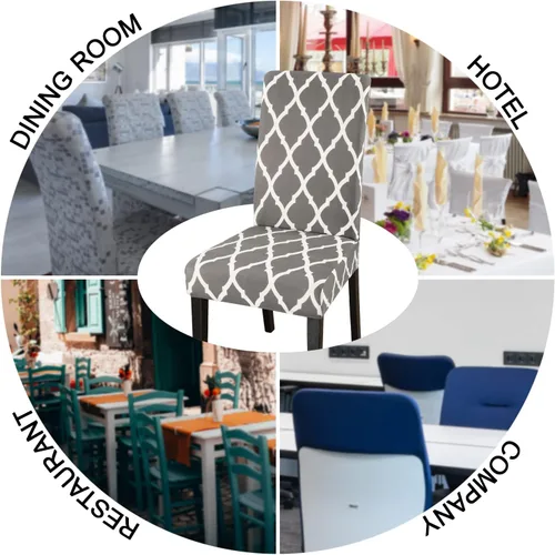 Miniatura 8 de JQinHome Juego de 8 fundas para sillas de comedor, fundas de alta elasticidad extraíbles y lavables, fundas protectoras de asiento para silla