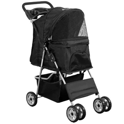 Carriola Vivo para mascotas, para gatos, perros, etc. Carriola plegable, varios colores, Negro
