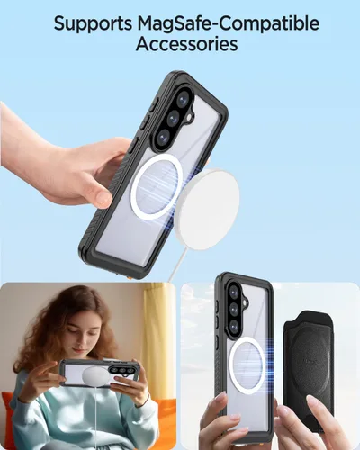 Miniatura 4 de Miimall Funda impermeable IP68 para Samsung Galaxy S26 Plus, compatible con MagSafe, Mil-Std 810G 360° protección de cuerpo completo resistente