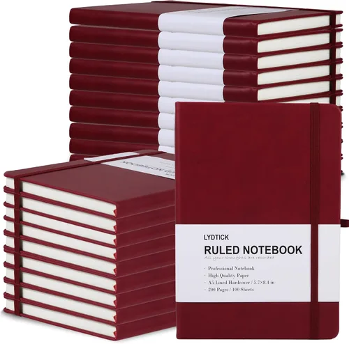 Miniatura 13 de Paquete de 20 Diarios para Escritura, Cuadernos con Rayas Universitarias a Granel, Cuadernos de Tapa Dura (200 Páginas) para Toma de Notas, Diarios