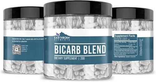 Miniatura 4 de Earthborn Elements Bicarb Blend 200 cápsulas, puro y sin diluir, sin aditivos