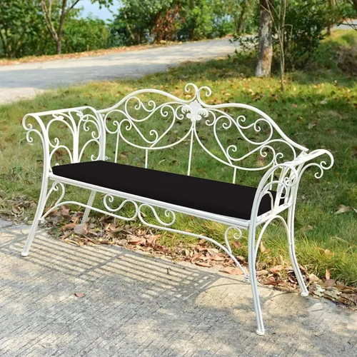 Miniatura 12 de Cojín impermeable para silla de banco para interior y exterior, cojín de asiento para jardín largo