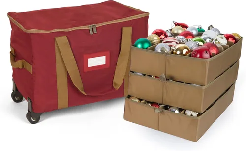 Miniatura 98 de Covermates Keepsakes Bolsa de almacenamiento ajustable para adornos, poliéster resistente, separadores acolchados y bandejas FlexGrid, organizador