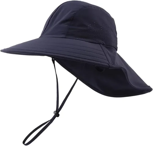 Miniatura 6 de Sombrero de verano para niños pequeños con solapa para el cuello, impermeable, sombrero de natación para niños, protección UV, sombrero de playa
