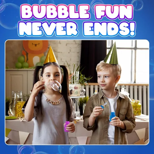 Miniatura 5 de Mini burbujas de neón para fiestas para niños, (paquete de 12) varitas y botellas a granel para soplar burbujas, recuerdos de fiesta de cumpleaños