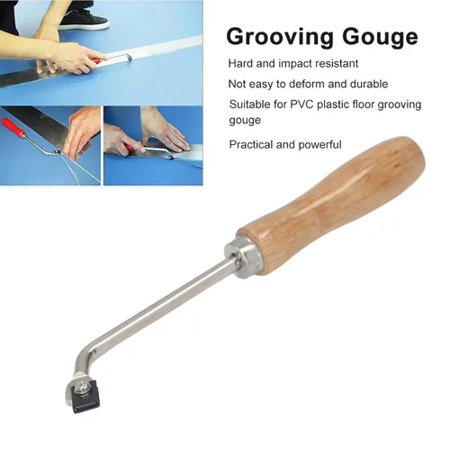 Miniatura 9 de Groover Beech, cuchillo ranurado de madera de acero para ranurado de madera para piso de plástico de PVC, cuarto de luna plana con moldura