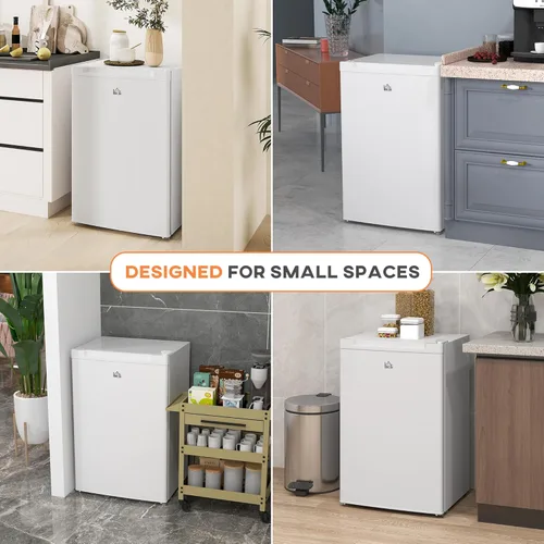Miniatura 8 de HOMCOM - Congelador mini de mostrador de 3 pies cúbicos, congelador compacto vertical con estantes removibles, puerta reversible para el hogar