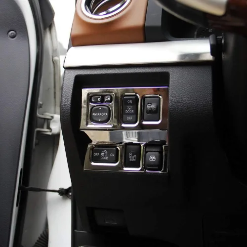 Miniatura 3 de Cubierta de panel de botón de interruptor de consola lateral cromada para Toyota Tundra 2014 2015 2016 2017 2018 2019 2020 2021