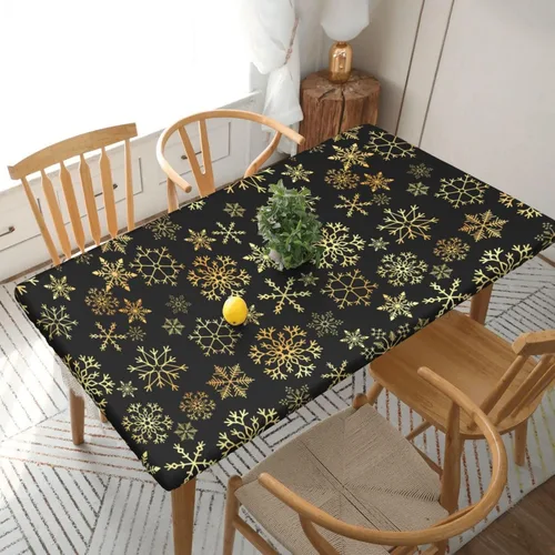 Miniatura 26 de Fiokroo Mantel de hojas de arce otoñales con borde elástico, mantel redondo de Acción de Gracias hoja de otoño lavable reutilizable cubierta de mesa