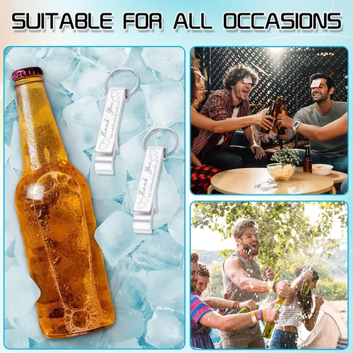 Miniatura 3 de Dandat 100 llaveros para abridor de botellas, regalos de boda personalizados para invitados de aluminio, para vino, cerveza, grabado, regalos