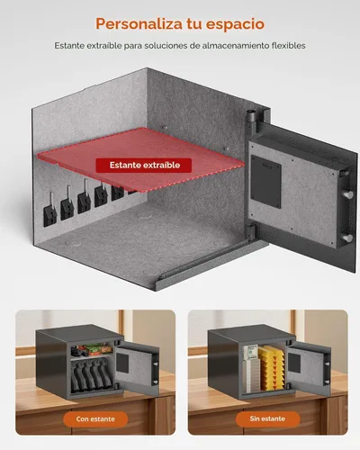 Miniatura 6 de Caja de seguridad inteligente BILLCONCH para múltiples pistolas - Caja fuerte con cerradura biométrica automática y pantalla LCD/guía