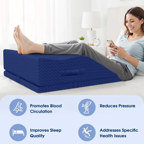 Miniatura 3 de Almohadas de elevación para piernas después de cirugía, almohada de cuña ajustable de espuma viscoelástica para lesiones o descanso, almohada