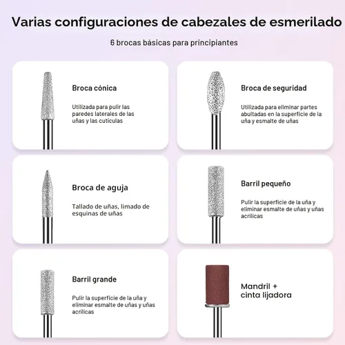 Miniatura 9 de COSLUS Taladro de uñas inalámbrico con lima eléctrica: profesional para uñas acrílicas, gel, polvo adhesivo, portátil, kit de máquina de taladro