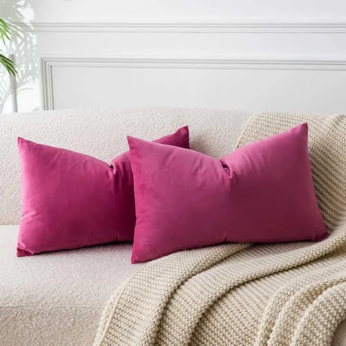 Miniatura 98 de Juspurbet - Juego de 2 fundas decorativas de terciopelo para cojines, fundas suaves para sofá, cama o sillón con cremallera oculta, para sala